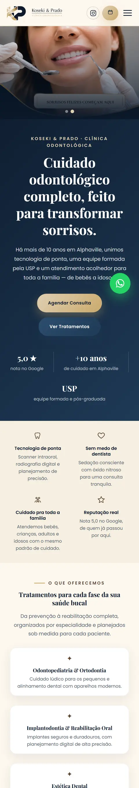Site Koseki & Prado no celular